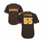 Youth San Diego Padres #55 Matt Strahm Authentic Brown Alternate Cool Base Baseball Jersey
