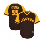 Youth San Diego Padres #55 Matt Strahm Authentic Brown Alternate Cooperstown Cool Base Baseball Jersey