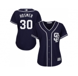 Women San Diego Padres #30 Eric Hosmer Navy Blue Alternate Stitched MLB Jersey
