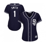 Women's Majestic San Diego Padres #1 Ozzie Smith Replica Navy Blue Alternate 1 Cool Base MLB Jersey