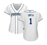 Women's Majestic San Diego Padres #1 Ozzie Smith Replica White Home Cool Base MLB Jersey