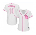 Women's Majestic San Diego Padres #10 Hunter Renfroe Replica White Fashion Cool Base MLB Jersey