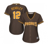 Women's Majestic San Diego Padres #12 Chase Headley Replica Brown Alternate Cool Base MLB Jersey