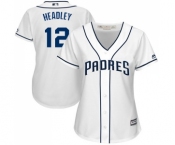 Women's Majestic San Diego Padres #12 Chase Headley Replica White Home Cool Base MLB Jersey