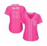 Women's Majestic San Diego Padres #13 Freddy Galvis Authentic Pink Fashion Cool Base MLB Jersey