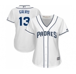 Women's Majestic San Diego Padres #13 Freddy Galvis Replica White Home Cool Base MLB Jersey