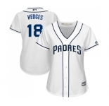 Women's Majestic San Diego Padres #18 Austin Hedges Replica White Home Cool Base MLB Jersey