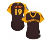Women's Majestic San Diego Padres #19 Tony Gwynn Authentic Brown 2016 All-Star National League BP Cool Base Cool Base MLB Jersey