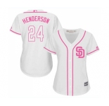 Women's Majestic San Diego Padres #24 Rickey Henderson Replica White Fashion Cool Base MLB Jersey
