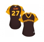 Women's Majestic San Diego Padres #27 Matt Kemp Authentic Brown 2016 All-Star National League BP Cool Base Cool Base MLB Jersey