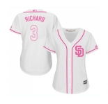 Women's Majestic San Diego Padres #3 Clayton Richard Authentic White Fashion Cool Base MLB Jersey