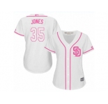 Women's Majestic San Diego Padres #35 Randy Jones Replica White Fashion Cool Base MLB Jersey