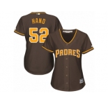Women's Majestic San Diego Padres #52 Brad Hand Replica Brown Alternate Cool Base MLB Jersey