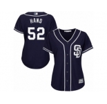 Women's Majestic San Diego Padres #52 Brad Hand Replica Navy Blue Alternate 1 Cool Base MLB Jersey