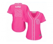Women's Majestic San Diego Padres #52 Brad Hand Replica Pink Fashion Cool Base MLB Jersey