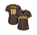 Women's San Diego Padres #19 Tony Gwynn Brown Alternate Stitched MLB Jersey