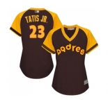Women's San Diego Padres #23 Fernando Tatis Jr. Authentic Brown Alternate Cooperstown Cool Base Baseball Jersey