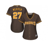 Women's San Diego Padres #27 Jered Weaver Brown Alternate Stitched MLB Jersey