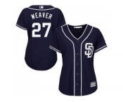 Women's San Diego Padres #27 Jered Weaver Navy Blue Alternate Stitched MLB Jersey