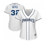 Women's San Diego Padres #32 Franmil Reyes Authentic White Home Cool Base Baseball Jersey
