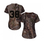 Women's San Diego Padres #38 Aaron Loup Authentic Camo Realtree Collection Flex Base Baseball Jersey