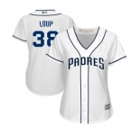 Women's San Diego Padres #38 Aaron Loup Authentic White Home Cool Base Baseball Jersey