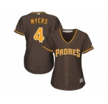 Women's San Diego Padres #4 Wil Myers Brown Alternate Stitched MLB Jersey