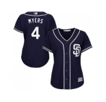 Women's San Diego Padres #4 Wil Myers Navy Blue Alternate Stitched MLB Jersey