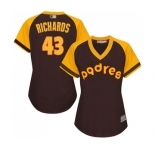 Women's San Diego Padres #43 Garrett Richards Authentic Brown Alternate Cooperstown Cool Base Baseball Jersey