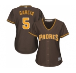 Women's San Diego Padres #5 Greg Garcia Replica Brown Alternate Cool Base Baseball Jersey