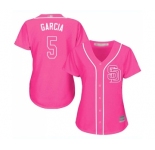 Women's San Diego Padres #5 Greg Garcia Replica Pink Fashion Cool Base Baseball Jersey