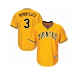 Youth Majestic Pittsburgh Pirates #3 Sean Rodriguez Authentic Gold Alternate Cool Base MLB Jersey