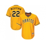 Youth Pittsburgh Pirates #22 Andrew McCutchen Gold Cool Base Stitched MLB Jersey