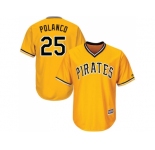 Youth Pittsburgh Pirates #25 Gregory Polanco Gold Cool Base Stitched MLB Jersey
