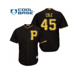 Youth Pittsburgh Pirates #45 Gerrit Cole Black Cool Base Stitched MLB Jersey