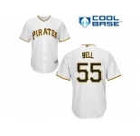 Youth Pittsburgh Pirates #55 Josh Bell White Cool Base Stitched MLB Jersey