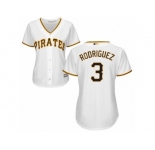 Women Majestic Pittsburgh Pirates #3 Sean Rodriguez Authentic White Home Cool Base MLB Jersey