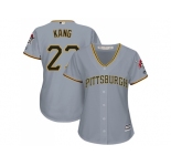Women Pittsburgh Pirates #27 Jung-ho Kang Grey Road Stitched MLB Jersey