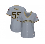 Women Pittsburgh Pirates #55 Josh Bell Grey Road Stitched MLB Jersey