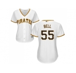Women Pittsburgh Pirates #55 Josh Bell White Home Stitched MLB Jersey