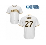 Women's Majestic Pittsburgh Pirates #27 Jung-ho Kang Authentic White Home Cool Base MLB Jersey
