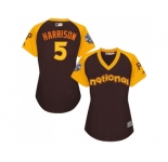 Women's Majestic Pittsburgh Pirates #5 Josh Harrison Authentic Brown 2016 All-Star National League BP Cool Base MLB Jersey