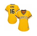Women's Pittsburgh Pirates #16 Jung-ho Kang Gold Alternate Stitched MLB Jersey