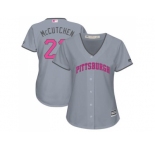 Women's Pittsburgh Pirates #22 Andrew McCutchen Grey Mother's Day Cool Base Stitched MLB Jersey
