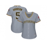 Women's Pittsburgh Pirates #5 Josh Harrison Grey Road Stitched MLB Jersey