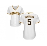 Women's Pittsburgh Pirates #5 Josh Harrison White Home Stitched MLB Jersey