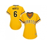 Women's Pittsburgh Pirates #6 Starling Marte Gold Alternate Stitched MLB Jersey
