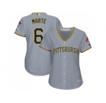 Women's Pittsburgh Pirates #6 Starling Marte Grey Road Stitched MLB Jersey