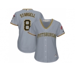 Women's Pittsburgh Pirates #8 Willie Stargell Grey Road Stitched MLB Jersey
