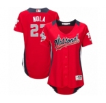 Women's Majestic Philadelphia Phillies #27 Aaron Nola Game Red National League 2018 MLB All-Star MLB Jersey